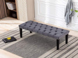 Heng Ming Upholstered Tufted Ottoman , Velvet Dining Bedroom Footrest Stool Accent W212P300163