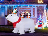 5FT Lighted Christmas Inflatable Decoration, Inflatable Polar Bear and Penguis, Funny Blow Up Yard 00445988