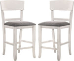 ZUN Contemporary Dining Room Counter Height Chairs Set of 2 Chairs only White Solid wood Gray Padded B01157350