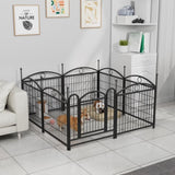 Dog Playpen Indoor 24 inch 8 Panels Metal Dog Pen Pet Dog Fence Outdoor Exercise Pen with Doors, W368P233996