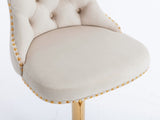 A&A Furniture,Golden Swivel Velvet Barstools Adjusatble Seat Height from 25-33 Inch,Modern W114349916