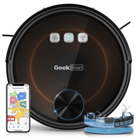 ZUN Geek Smart L8 Robot Vacuum Cleaner and Mop, LDS Navigation, Wi-Fi Connected APP, 37102346