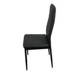 ZUN 4pcs Elegant Assembled Stripping Texture High Backrest Dining Chairs Black（Replace 69148825