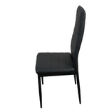 4pcs Elegant Assembled Stripping Texture High Backrest Dining Chairs BlackReplace 69148825