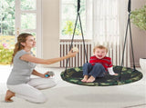 Heavy-Duty Steel Round Tree Swing, 600D OxfordPP Cloth, 330LBS Load Adjustable Height for Backyard 05335906