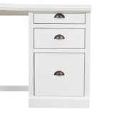 57.68" Modern L Shaped Executive Desk with 2 Storage Cabinets and 3 Drawers,Corner Writing 84716179