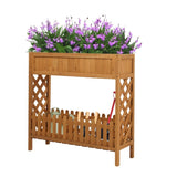 Wooden Planting Box With Storage Shelf 44984713
