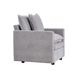 Chenille Fabric Comfy Deep Single Seat Sofa Upholstered Reading Armchair Living Room W1036P187127