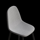 Dining Chairs Set of 4 modern kitchen dining chairs, linen padded seats, and sturdy black metal leg W1727P237778