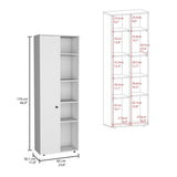 Hoyt Kitchen Pantry Storage Cabinet With and Five Interior and Exterior Shelves B070P173177