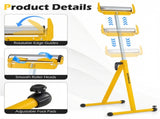 2-Pack Heavy Duty Metal Folding Roller Stand with Edge Guides Portable Woodworking Support - Yellow 48507595