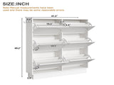 Modern Elegant Narrow Tipping Bucket Shoe Cabinet with 6 Flip Drawers, Space Saving Design, Cream N721P288699K