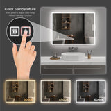 48"x36" Modern LED Smart Mirror Bathroom Mirror, Front Lit & Back Lit With 3 Color Adjustable, T3177P284026