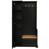 ON-TREND Stylish Design Hall Tree with Flip-Up Bench, Minimalist Hallway Shoe Cabinet with WF304223AAB