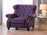 Accented Push Back Recliner Chair with Rolled Arms in Plum, Enjoy Cocooning Comfort 57337.00FPLU