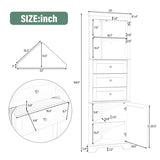 ZUN Green Triangle Tall Cabinet with 3 Drawers and Adjustable Shelves for Bathroom, Kitchen or Living WF306469AAG