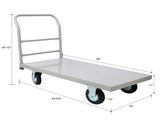 Platform Truck Industrial Flat Dolly Cart with Wheels - Heavy Duty 24 x 48 Cart - 2000lb Capacity 49420845