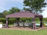 10ft x 13ft Patio Gazebo-Coffee-AS 77275776
