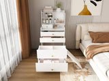 3-in-1 Dressing Table with LED Mirror & Stool - Compact Makeup Vanity with 4 Drawers, 55391704
