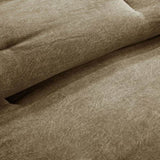 7 Piece Faux Suede Comforter Set Brown Cal King B03597293