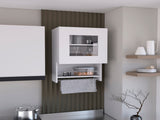 Kitchen wall cabinet 29" H, with towel rack and spice rack, one door, two internal shelves, white B097133040