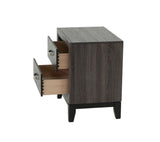Bedroom Furniture Rustic Grey Oak Simple 1pc Nightstand 2-Drawers Bed Side Table Solidwood B011P248055