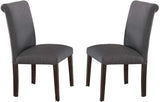 ZUN Transitional Blue Grey Polyfiber Chairs Dining Seating Set of 2 Dining chairs Plywood Birch Dining HSESF00F1543