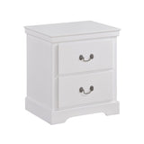 ZUN 1pc Classic Traditional 2 Drawers Nightstand White Finish Bedroom Furniture Wooden Bedside Table B011P286897