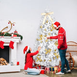 7.5 FT Artificial Christmas Tree with DIY 400 Warm White LED Lights, Hinged Xmas Pine Tree with Tree 78401324