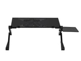 360-Degree Rotation Multifunctional Portable Folding Table with Fan & Mouse Black 35175416