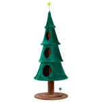 ZUN 65in Large Tall Christmas Tree Cat Tower with 3 Cat Houses, Soft Fleece Cat Tree with Teaser Toy & 27065148