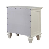 Cream White 3-drawer Nightstand with Pull Out Tray B062P148635