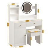 Fashion Vanity Desk with Mirror Lights for Makeup Cushioned Chair, Vanity Mirror with Lights 50220138