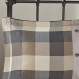 7 Piece Herringbone Comforter Set Neutral Cal King B03597192