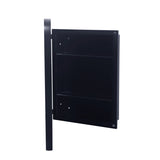 16x24 Inch Recessed Black Metal Framed Medicine Cabinet with Mirror and Adjustable Shelves Black W1435142927