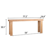Rustic Natural Wood Console Table 77"Entryway Table with Modern Farmhouse Design Long Narrow W2729P270740