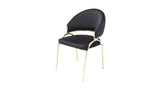 Ruby Modern & Contemporary style chair made with Metal & Gold Legs in Black Color B009P241742