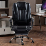 ZUN Massage Office Chair with Heat, Footrest, Black W2069P174876