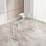 Console Table Stainless Steel Glass,Meal side table silvery Clear bs-02 s 21447828