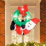 4ft Inflatable Santa Wreath Christmas Decor 5 LED Lights , IP44 Waterproof 90175772