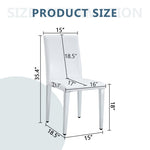 ZUN Four White PU dining chairs,Silver Metal Legs.Simple and versatile, comfortable and accompanied. W1151P269048