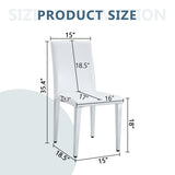 ZUN Four White PU dining chairs,Silver Metal Legs.Simple and versatile, comfortable and accompanied. W1151P269048