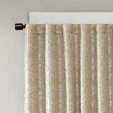 Jacquard Lined Total Blackout Rod Pocket/Back Tab Curtain Panel B03599768