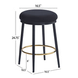 24.75'' Modern Counter Stools Set of 2,Black Counter Stools with iron Frame,Sponge N780P189729B