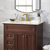 Brushed Gold 3-Hole Low-Arch 8 Inch Widespread Bathroom Faucet, Vanity Sink Faucet with Metal Pop Up 63313083