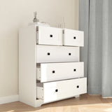 ZUN Chest Of Drawer with 5 drawers white color farm door W2139P241084