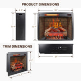 ZUN 28inch Infrared Electric Fireplace Insert, Touch Panel Home Decor Heater, Smokeless Firebox With W1769133977