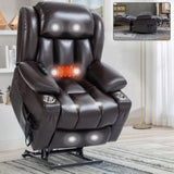 Dual Motor Infinite Position Up to 350 LBS Leatherair Power Lift Recliner Chair, Heavy Duty Motion W3224P290206