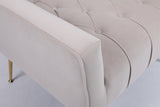 Upholstered Accent Chair with Tufted Cushions and Ottoman In Beige B2730P271433