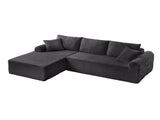 Full-Compression Chaise Lounge Set Modular Corduroy Sectional with Arched Armrests, Non-Slip Base, 29523031